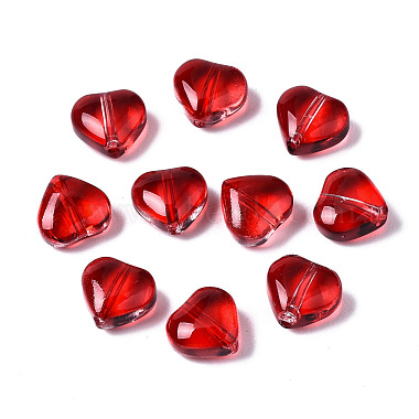 Red Heart Glass Beads