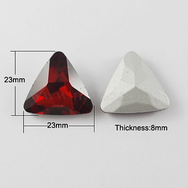 23mm DarkRed Triangle Glass Rhinestone Cabochons