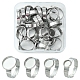24 個 4 サイズ調整可能 304 ステンレス鋼製指輪コンポーネント(STAS-FS0001-38)-1