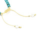 Adjustable Synthetic Turquoise & Natural Shell & Brass Braided Beaded Bracelet with Charms for Women(BJEW-O187-08)-3