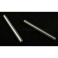 Glass Bugle Beads, Silver, 31~34x3mm, Hole: 1mm, about 155pcs/50g(X-GT001-1)