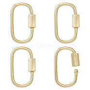 5Pcs Brass Screw Carabiner Lock Charms, for Necklaces Making, Oval, Real 18K Gold Plated, 25x16x2mm, Screw: 7.5x4x4.5mm(KK-UN0002-02)