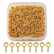 500Pcs Iron Screw Eye Pin Peg Bails, For Half Drilled Beads, Golden, 10x5x1.2mm, Hole: 2.8mm(FIND-YW0003-06G)