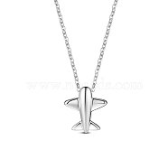 SHEGRACE Chic 925 Sterling Silver Necklace, with Small Plane Pendant, Silver, 15.7 inch(JN495A)