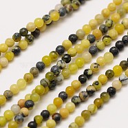 Natural Gemstone Yellow Turquoise(Jasper) Round Beads Strands, 2mm, Hole: 0.8mm, about 184pcs/strand, 16 inch(G-A130-2mm-L01)