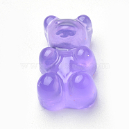 Translucent Resin Cabochons, Bear, Medium Purple, 18.5x11x7mm(CRES-S303-22B)