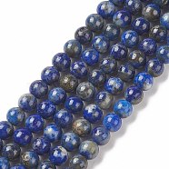 Natural Lapis Lazuli Round Beads Strands, 4mm, Hole: 0.8mm, about 89pcs/strand, 15.5 inch(G-I181-09-4mm)