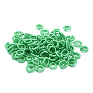 Polyester Weave Beads, Ring, Medium Spring Green, 6x2mm, Hole: 3mm, about 200pcs/bag(WOVE-N003-67)