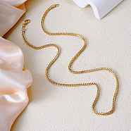 Fashionable Style 3mm Stainless Steel Wheat Chain Necklaces, Golden, 22.83 inch(58cm)(RG7928-1)