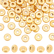 50Pcs Ion Plating(IP) 304 Stainless Steel Spacer Beads, Donut, Golden, 8x2.5mm, Hole: 3mm(STAS-UN0037-21)