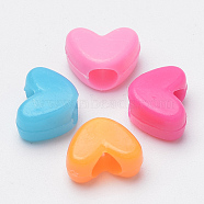 Plastic Beads, Heart, Mixed Color, 7.5x10x5mm, Hole: 3.5mm, about 2775pcs/500g(MACR-S272-35)