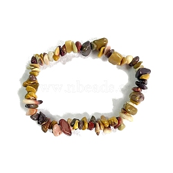 Natural Mookaite Stretch Bracelets, Chip, Inner Diameter: 2-1/8~2-3/8 inch(5.5~6cm)(PW-WG56138-32)