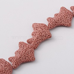 Dolphin Dyed Synthetic Lava Rock Beads Strands, Red, 35x23x9mm, Hole: 1mm, about 12pcs/strand, 14.9 inch(G-N0097-12)