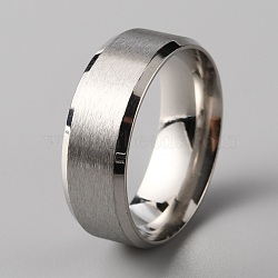 201 Stainless Steel Plain Band Ring for Men Women, Matte Stainless Steel Color, US Size 10 3/4(20.3mm)(RJEW-WH0010-06F-MP)