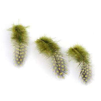 Chicken Feather Costume Accessories, Dyed, Olive Drab, 65~135x25~45mm