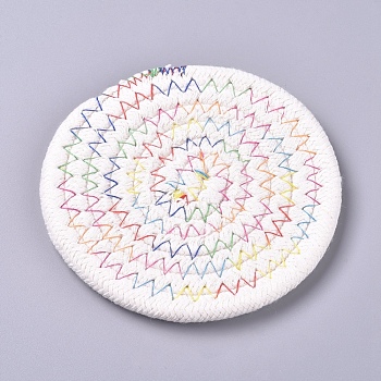 Cotton Thread Weave Hot Pot Holders, Hot Pads, Coasters, For Cooking and Baking, Colorful, 117x7mm