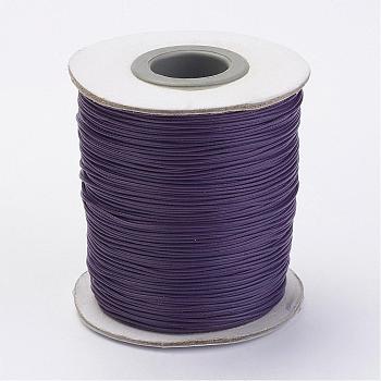 Waxed Polyester Cord, Bead Cord, Purple, 0.5mm, about 169.51~174.98 Yards(155~160m)/Roll