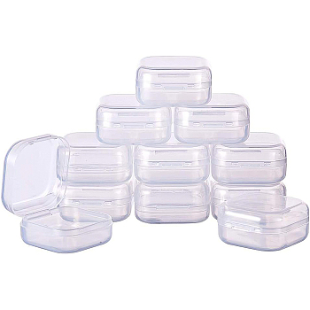 Plastic Bead Containers, Cube, Clear, 3.5x3.5x1.8cm, 24pcs