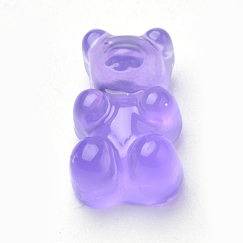 Translucent Resin Cabochons, Bear, Medium Purple, 18.5x11x7mm