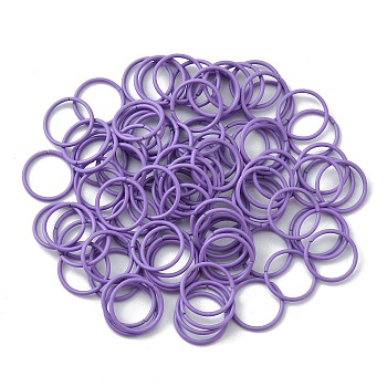 100Pcs Baking Paint Zinc Alloy Open Jump Rings, Round, Lilac, 16 Gauge, 12.2x1.2mm, Inner Diameter: 9.8mm