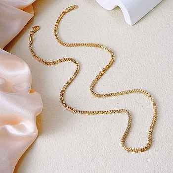 Fashionable Style 3mm Stainless Steel Wheat Chain Necklaces, Golden, 22.83 inch(58cm)