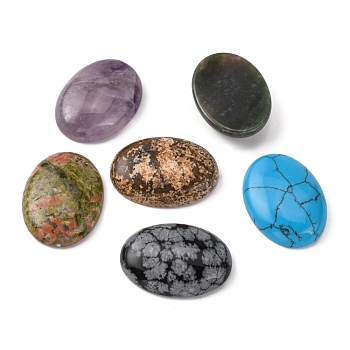 Gemstone Cabochons,Oval, Mixed Stone, 30x22x5mm