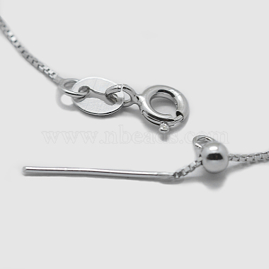 Colliers à chaîne en argent sterling plaqué rhodium anti-ternissement 925(STER-F039-40cm-13P)-2