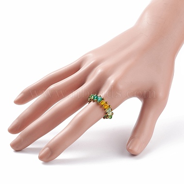 Glass Braided Bead Finger Ring for Women(RJEW-JR00467-02)-3
