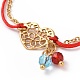 Bracelet plaqué or 304 coeur en acier inoxydable avec breloques en perles de verre pour femme(STAS-E154-05G-02)-2