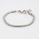 304 Stainless Steel European Style Round Snake Chains Bracelets(BJEW-N233-03)-1