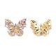 Rack Plating Brass with Cubic Zirconia Stud Earrings for Women(EJEW-G394-06G-01)-1