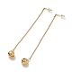 Vacuum Plating 304 Stainless Steel Long Chain with Small Bell Dangle Stud Earrings for Women(EJEW-A068-01G)-1