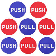8 Sets 2 Colors PVC Self-Adhesive Push Pull Sign Stickers, Waterproof Round Dot Push Pull Decals for Doors, Mixed Color, 228x122x0.2mm, Stickers: 100mm, 2pcs/set, 4 sets/color(DIY-CA0006-10)