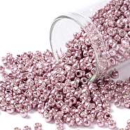TOHO Round Seed Beads, Japanese Seed Beads, (571) Galvanized Rose Gold, 8/0, 3mm, Hole: 1mm, about 222pcs/10g(X-SEED-TR08-0571)