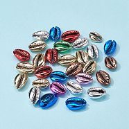 30Pcs Electroplated Sea Shell Beads, Undrilled/No Hole Beads, Cowrie Shell, Mixed Color, 17~21x11~14x6~8mm(SSHEL-FS0001-01)