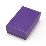 Cardboard Jewelry Pendant/Earring Boxes, 2 Slots, with Black Sponge, for Jewelry Gift Packaging, Purple, 8.4x5.1x2.5cm(CBOX-L007-006D)