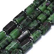 Natural Ruby in Zoisite Beads Strands, Nuggets, 11~14x6~8mm, Hole: 0.9mm, about 28~32pcs/strand, 15.75''(40cm)(G-O170-146)