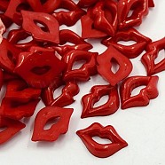 Acrylic Lip Shaped Cabochons, for Valentine's Day, Dark Red, 18x13x3.5mm(BUTT-E024-A-04)