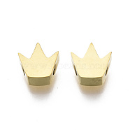 304 Stainless Steel Beads, Crown, Golden, 7.5x7.5x3mm, Hole: 1.8mm(STAS-R112-010A)