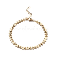 Ion Plating(IP) 304 Stainless Steel Cobs Chain Bracelets for Men Women, Golden, 7-3/8 inch(18.6cm)(STAS-B039-10G)