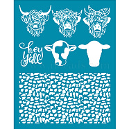 Silk Screen Printing Stencil, for Painting on Wood, DIY Decoration T-Shirt Fabric, Cattle, 100x127mm(DIY-WH0341-421)