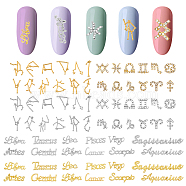 6 Sets 6 Styles Alloy Twelve Constellations Cabochons Sets, for DIY Phone Case Nail Art Decoration Accessories, Mixed Color, 7~24x7~47x1.2~3.5mm, 1 set/style(FIND-GL0001-48)