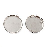 304 Stainless Steel Brooch Base Settings, Flat Round, Stainless Steel Color, 21x4mm, Tray: 20mm(FIND-D035-02B-P)