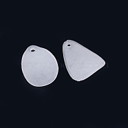 Transparent Frosted Acrylic Pendants, Leaf, WhiteSmoke, 20x14.5x1.5mm, Hole: 2mm(X-FACR-S056-012)