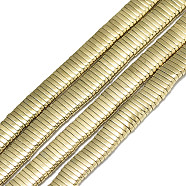Electroplate Non-magnetic Synthetic Hematite Multi-Strand Links, 2 Hole, for Tile Elastic Bracelets Making, Rectangle, Real 18K Gold Plated, 5x2x1mm, Hole: 0.9mm, about , about 375~380pcs/strand, 15.75 inch(40cm)(G-S352-80A-01)