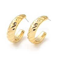Twist Ring Acrylic Stud Earrings, Half Hoop Earrings with 316 Surgical Stainless Steel Pins, Golden Plated, 34.5x9mm(EJEW-P251-24A)