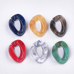 Acrylic Linking Rings, Quick Link Connectors, For Curb Chains Making, Imitation Gemstone Style, Twist, Mixed Color, 29x21x6.5mm, Inner Measure: 16x7mm(OACR-S021-19A)
