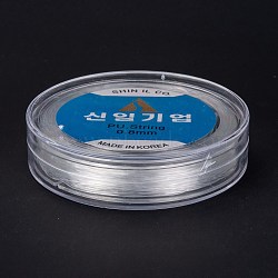 Korean Round Crystal Elastic Stretch Thread, for Bracelets Gemstone Jewelry Making Beading Craft, Clear, 0.8mm, about 45.93~47.02 yards(42~43m)/roll(EW-I003-A05-01)