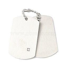 304 Stainless Steel Rhinestone Pendant, Rectangle, Stainless Steel Color, 63.5x28x6mm, Hole: 4.5mm(STAS-U040-14P)