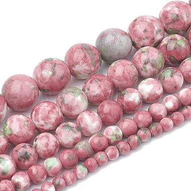 Dyed Natural Ocean White Jade Round Bead Strands(G-R295-8mm-12)-3